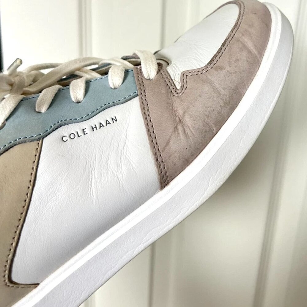 Cole Haan Grand Crosscourt Women’s Sneakers 6.5 B White Blue Leather Shoes - Picture 5 of 11